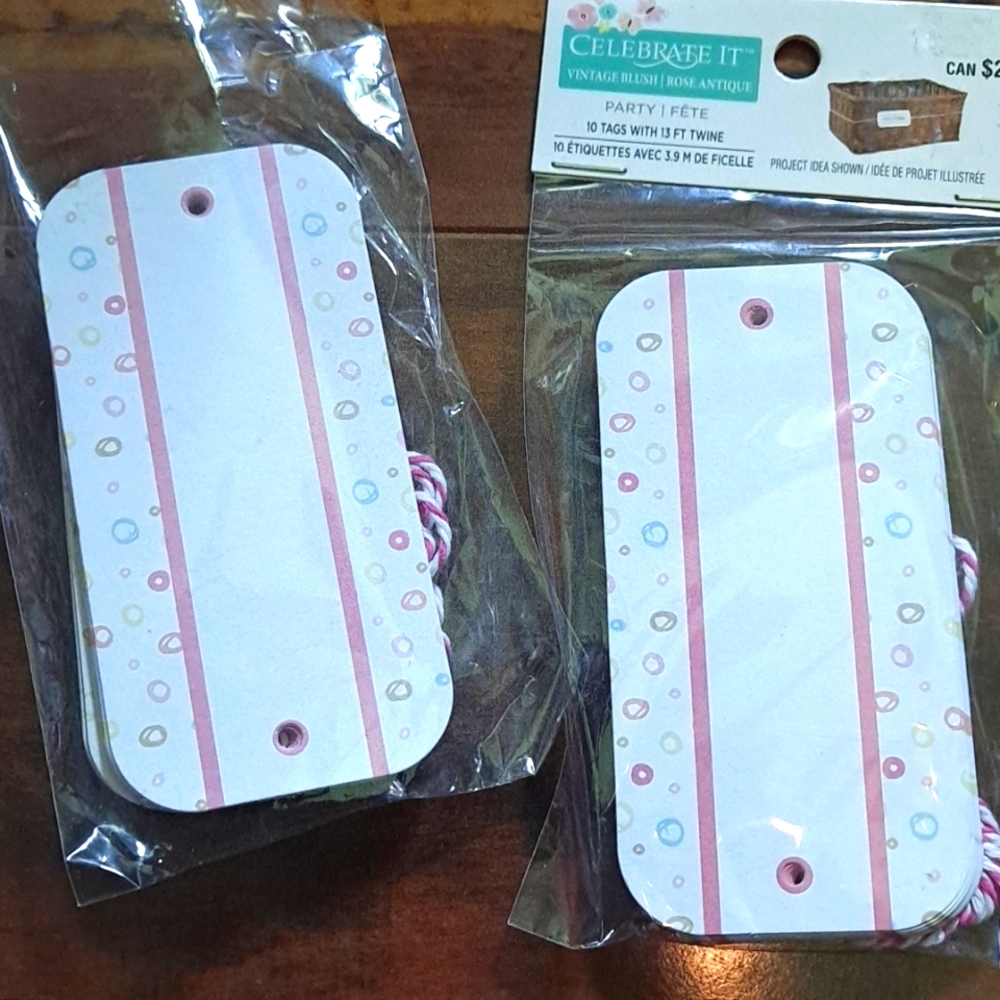 Celebrate It Vintage Blush Party 2 Packages Of Tags With 13ft Twine